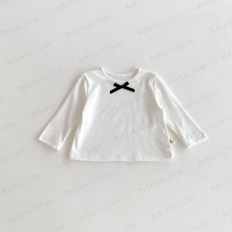 Baby Girl Bow Simple Base Layer T-Shirt - White - 2-3T - image 14