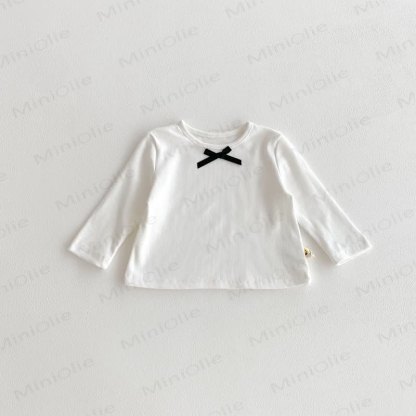 Baby Girl Bow Simple Base Layer T-Shirt - White - 2-3T - image 14