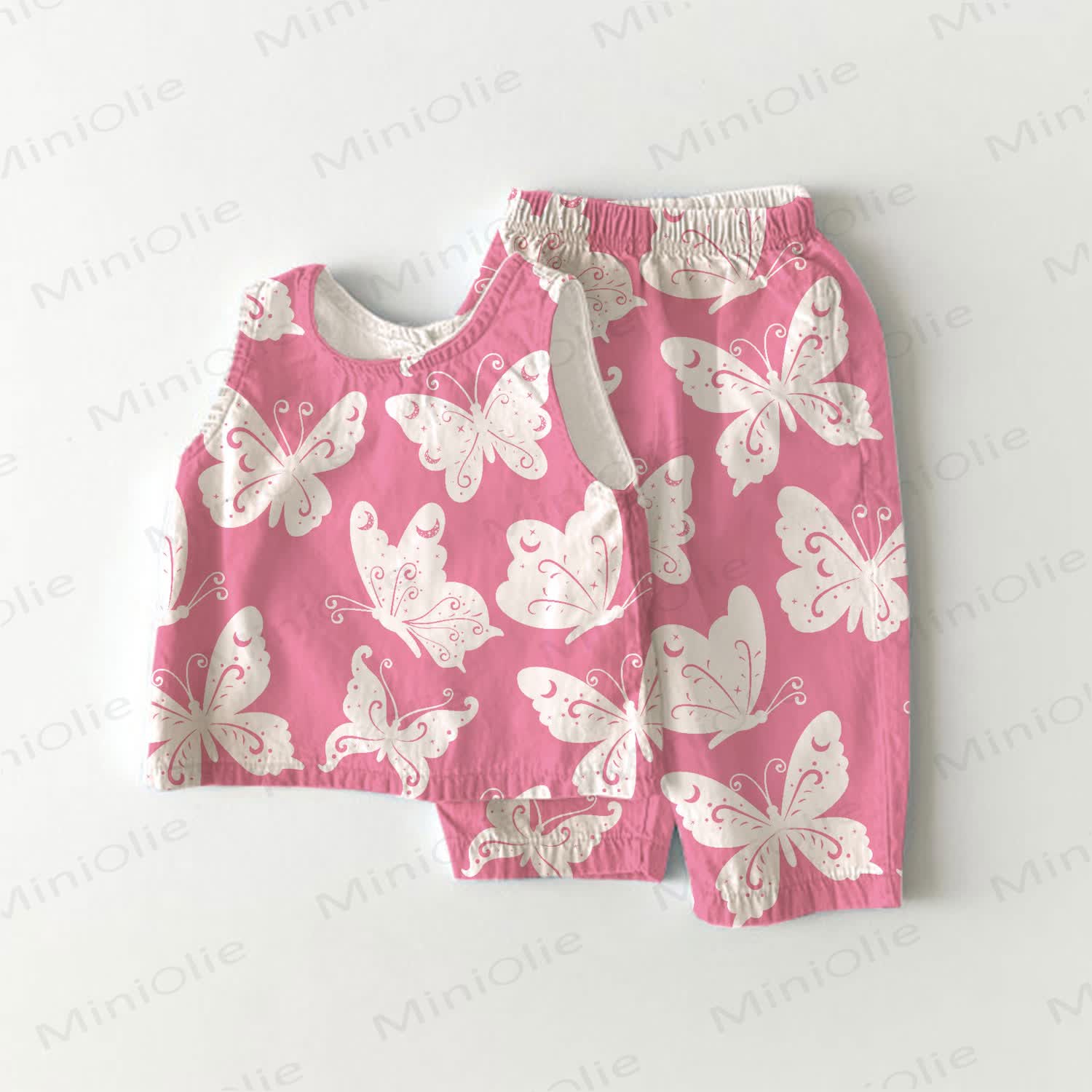 Baby Butterfly Print 2-piece Sleeveless Set - Pink - 3-4T - image 1
