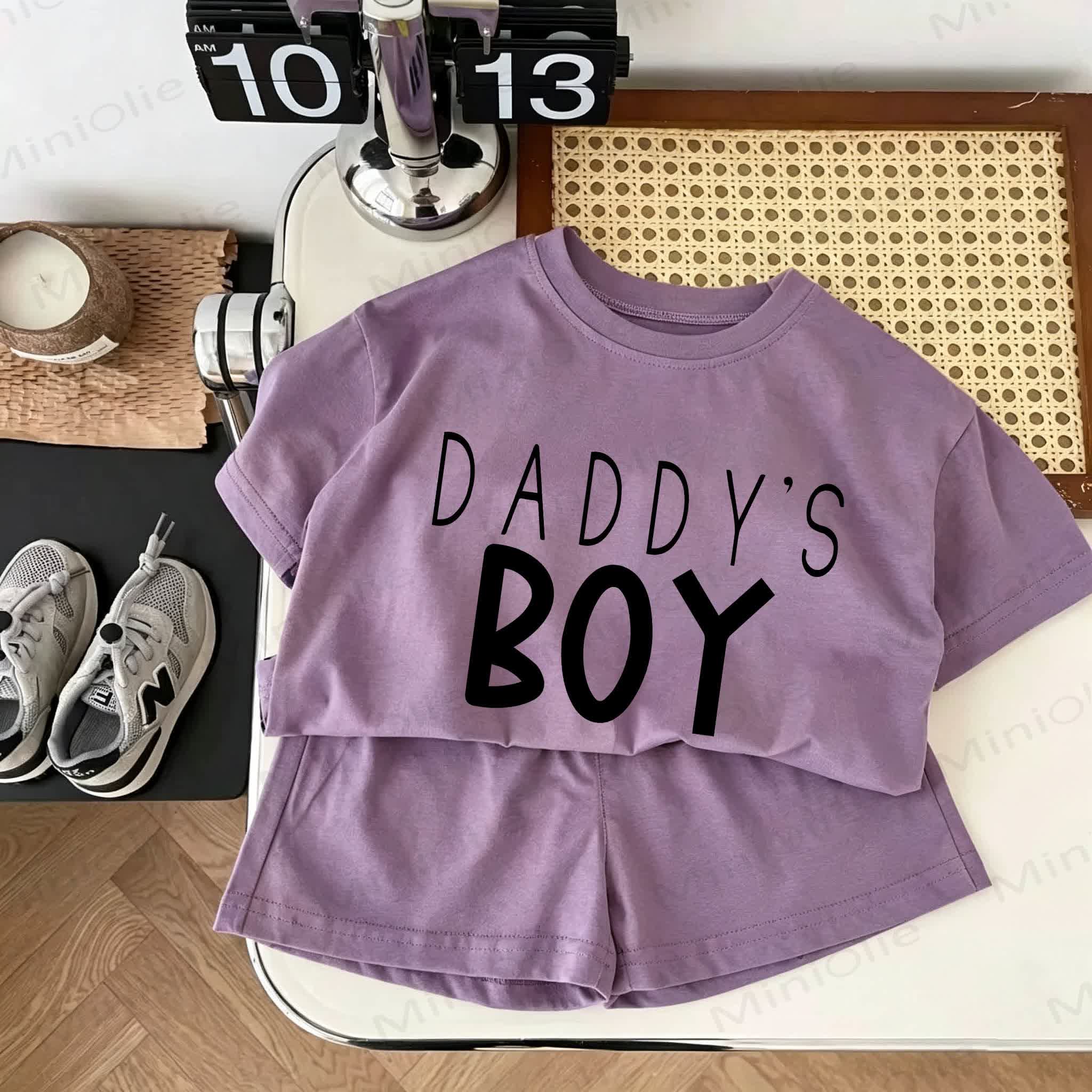 DADDY'S BOY Baby Purple Tee and Shorts 2-piece Set - Purple - 18-24M - image 1