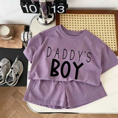 DADDY'S BOY Baby Purple Tee and Shorts 2-piece Set - Purple - 18-24M - image 1