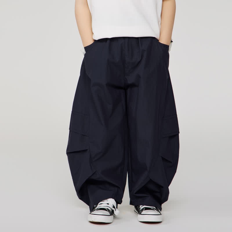 Kid Boy Plain Worker Loose Pants - Dark Blue - 14Y - image 25