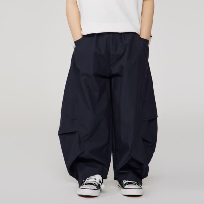 Kid Boy Plain Worker Loose Pants - Dark Blue - 14Y - image 25