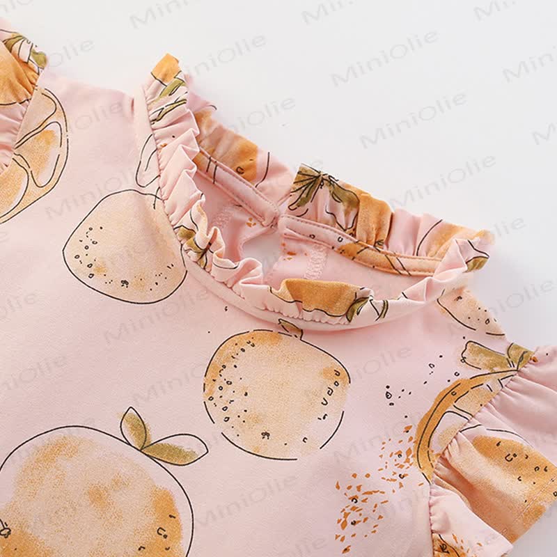 Toddler Kid Pink Orange Ruffled Dress - image 4