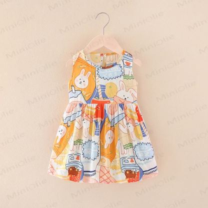 Toddler Multicolor Heart Plaid Sleeveless Dress - Orange - 7-9T - image 8