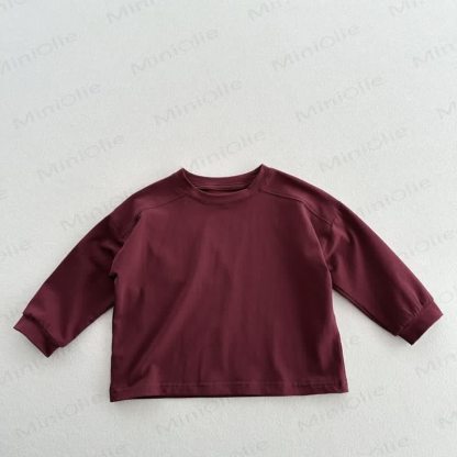 Kid Solid Color Causal T-Shirt - Red - 8Y - image 10