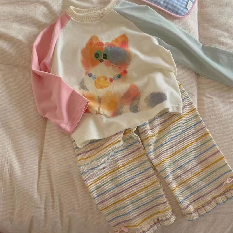 Toddler Lovely Striped Bow Pants - image 3