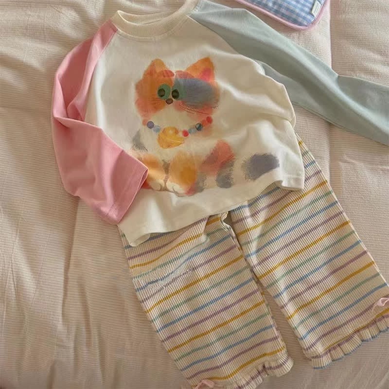 Toddler Lovely Striped Bow Pants - image 3