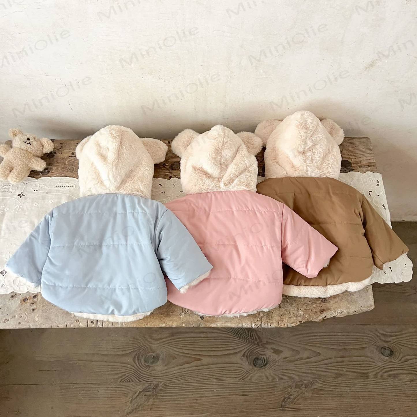 Baby Fleece Lined Solid Color Hooded Jacket - image 6