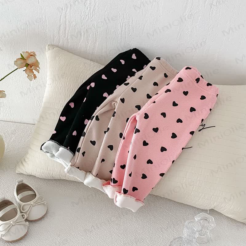 Baby Toddler Girl Heart Fleece Lined Leggings - image 7