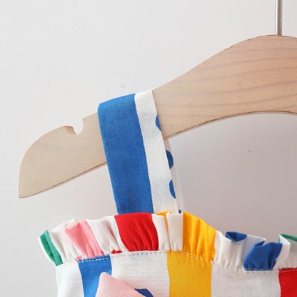 Baby Toddler Colorful Striped Dot Dress with Hat - image 5