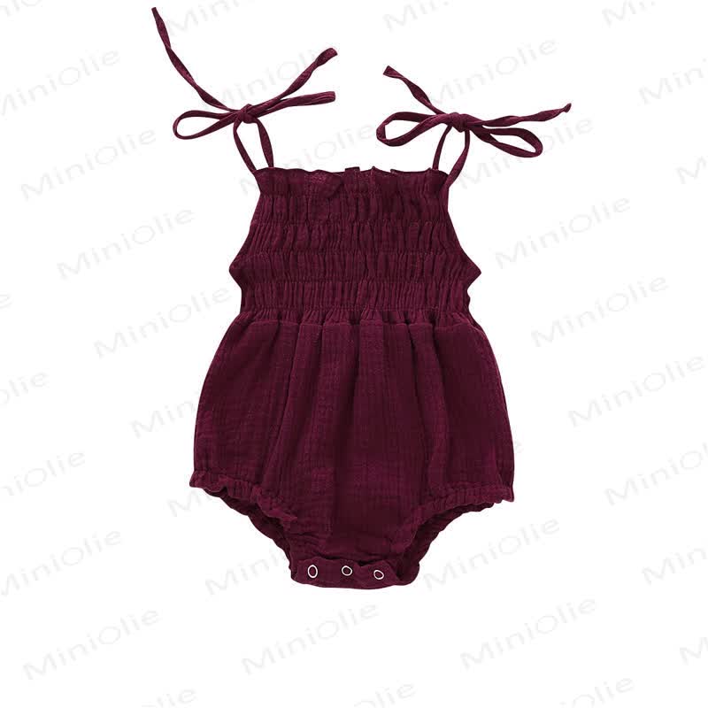 Baby Solid Color Suspender Bodysuit - Red - 12-18M - image 6