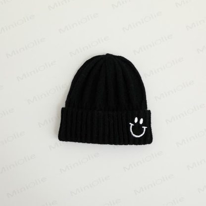 Baby Embroidered Smile Knitted Beanie - Black - 3-24M - image 17