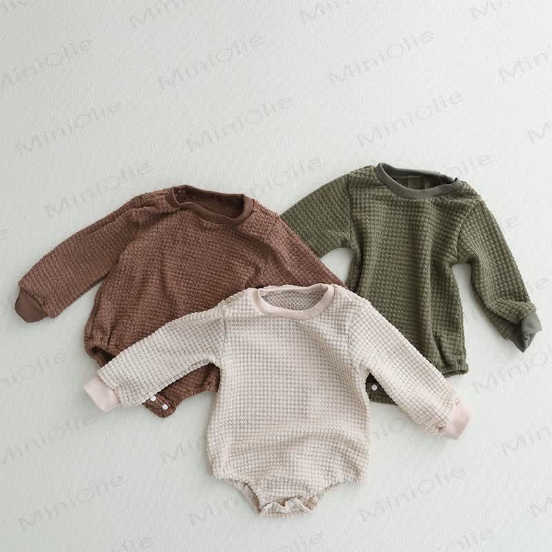  Baby Waffle Solid Color Bodysuit - image 1