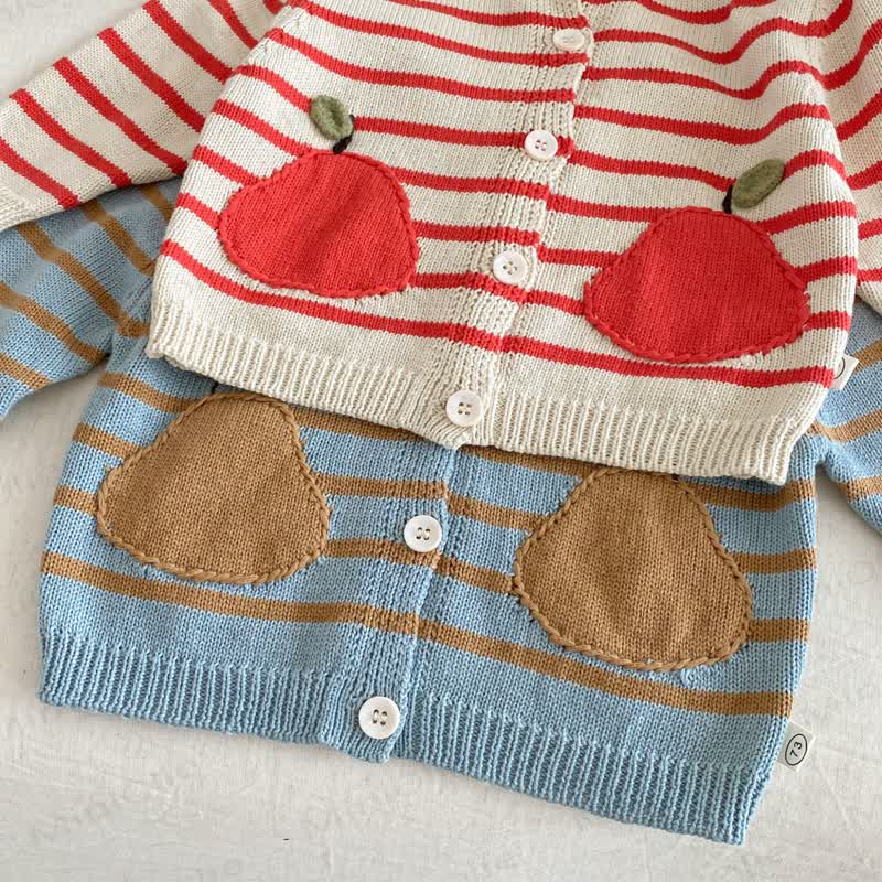Baby Toddler Apple Striped Cardigan - image 12