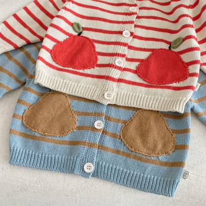 Baby Toddler Apple Striped Cardigan - image 12