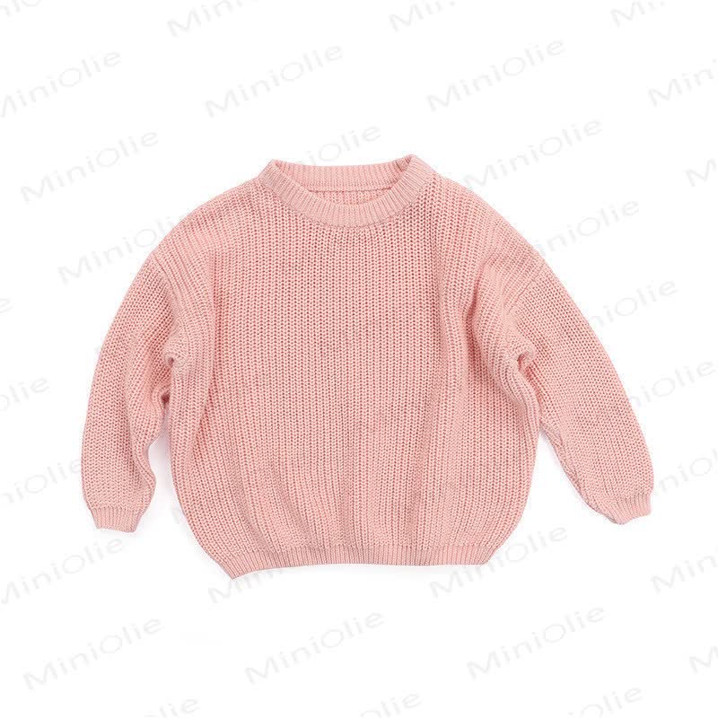 Baby Toddler Solid Color Warm Sweater - Pink - 5-6T - image 10