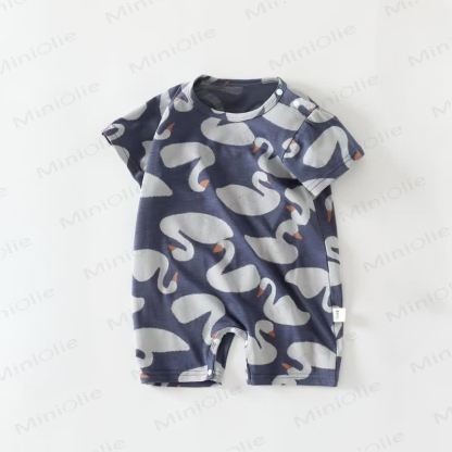 Baby Animal/Fruit Summer Romper - Blue Swan - 18-24M - image 4