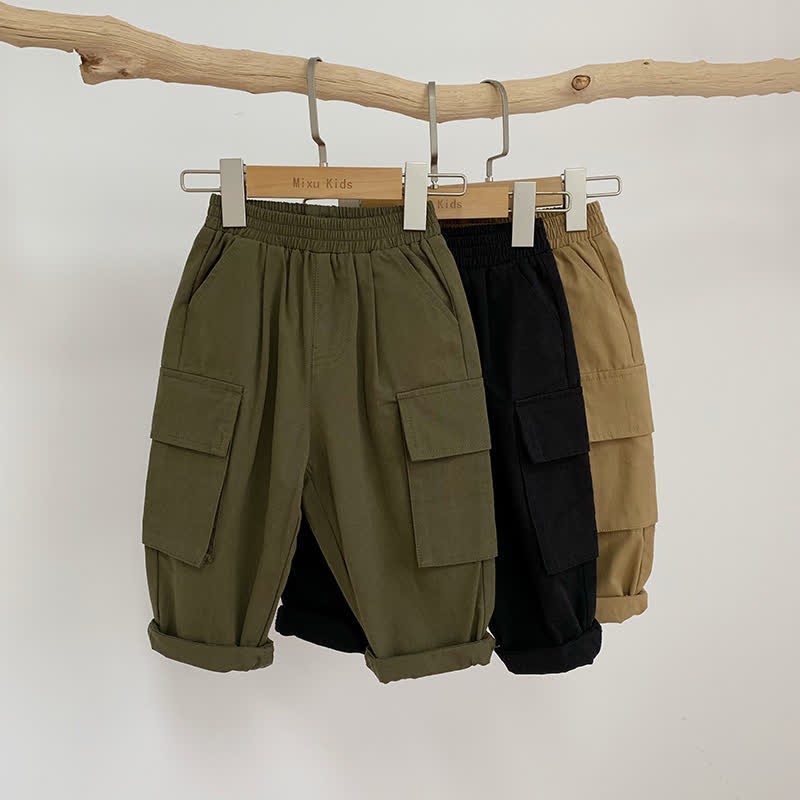 Toddler Boy Worker Solid Color Pants - image 4