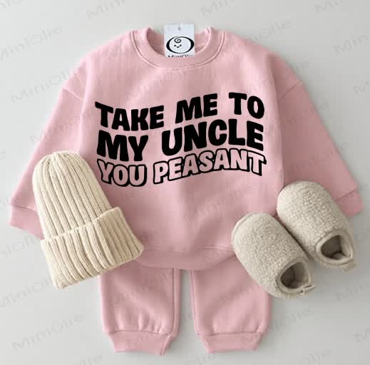 TAKE ME TO MY UNCLE YOU PEASANT Baby 2-piece Set - Pink - 2-3T - image 2