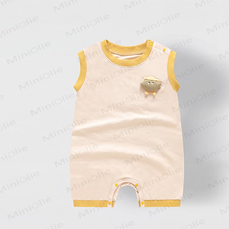 Baby Cartoon Pajamas Sleeveless Romper - Beige - 2-3T - image 8