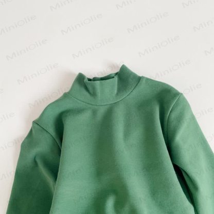 Toddler Retro Solid Color Soft T-shirt - Green - 9-11T - image 5