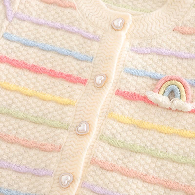 Baby Toddler Girl Bows Rainbow Knitted Sweater 3-Piece Set - image 7