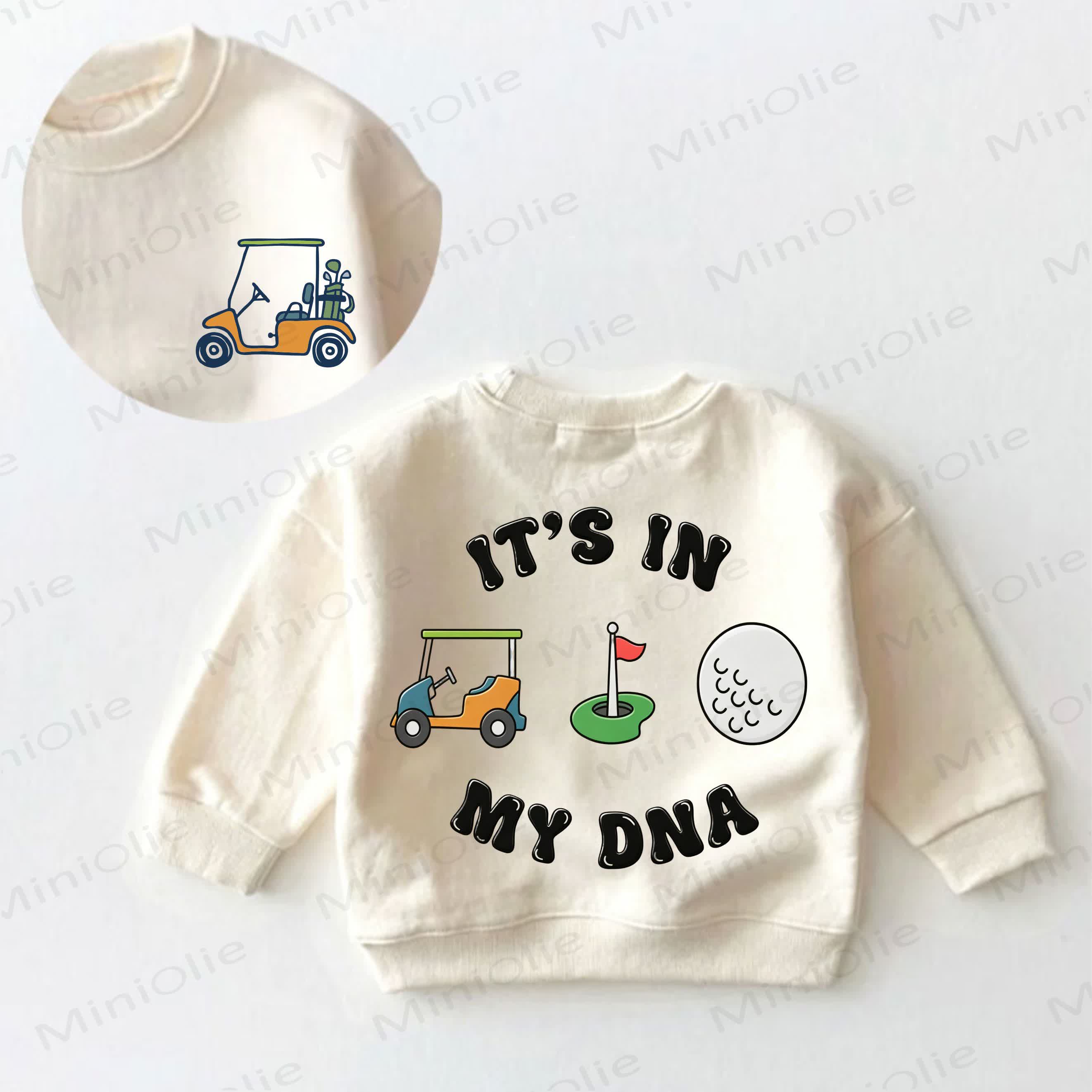IT'S IN MY DNA Baby Toddler Golf Print Cream Sweatshirt - Cream - 3-5T - image 1