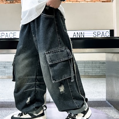 Kid Boy Washed Denim Cool Pants - image 9