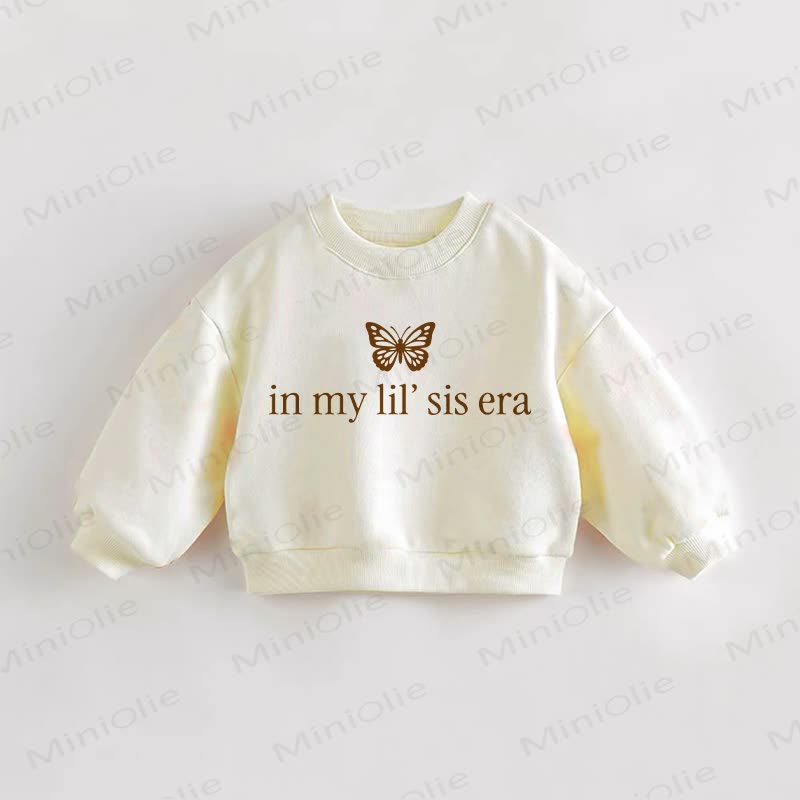 IN MY LIL'SIS ERA Baby Toddler Butterfly Sweatshirt - Cream - 3-5T - image 1