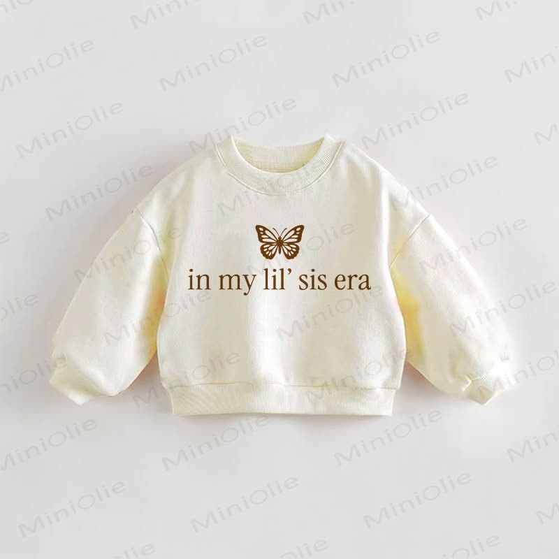 IN MY LIL'SIS ERA Baby Toddler Butterfly Sweatshirt - Cream - 3-5T - image 1