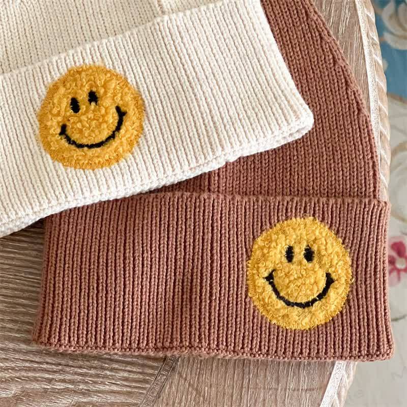 Baby Embroidered Smile Face Beanie - image 7