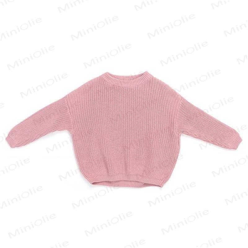 Baby Toddler Solid Color Warm Sweater - Light Pink - 5-6T - image 14