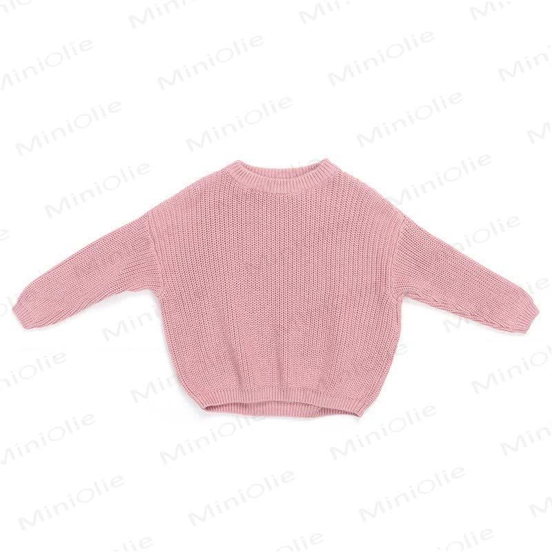 Baby Toddler Solid Color Warm Sweater - Light Pink - 5-6T - image 14