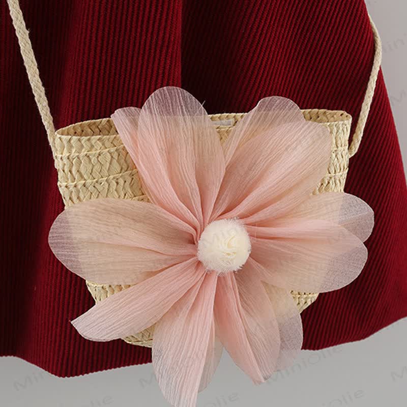 Baby Corduroy Dress with Flower Bag - image 7