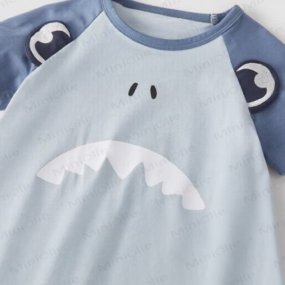 Baby Shark/Dino Raglan Romper - image 5