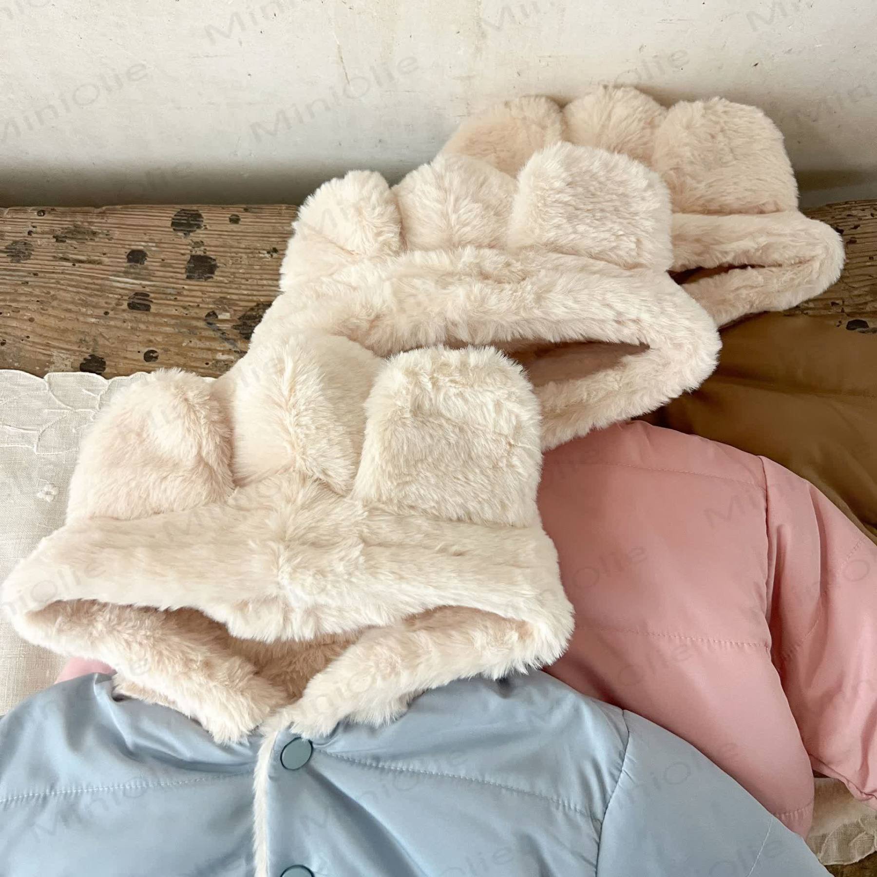 Baby Fleece Lined Solid Color Hooded Jacket - image 7