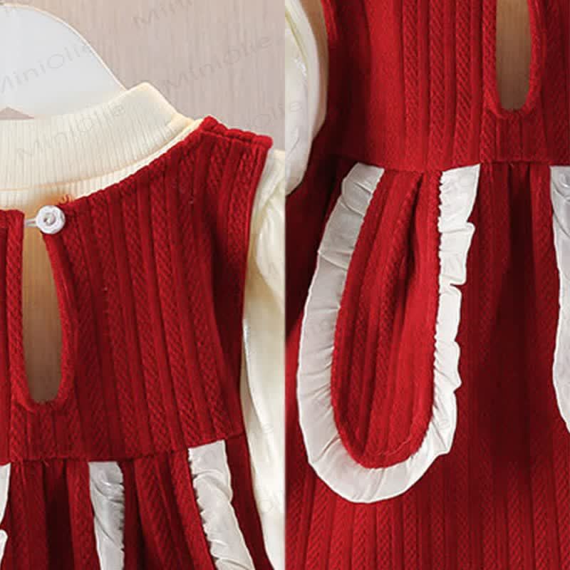 Baby Girl Bunny Fleece Lined Dress - image 9