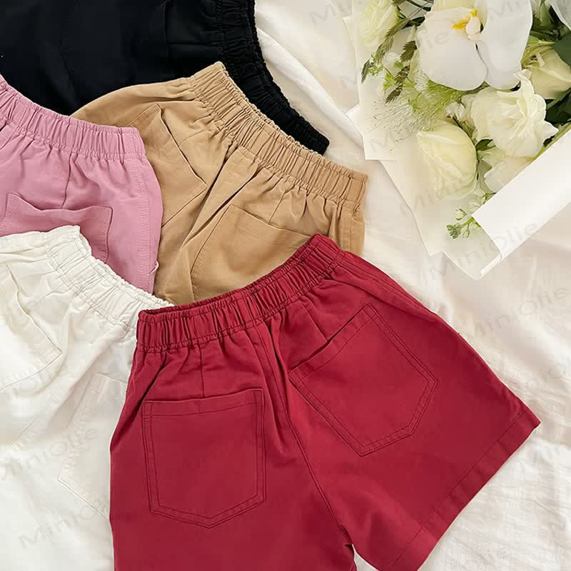 Kid Girl Solid Color Shorts  - image 3