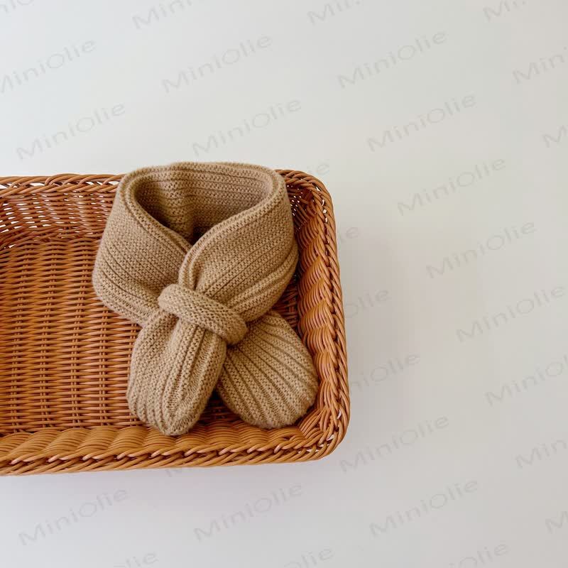 Baby Toddler Solid Color Knitted Scarf - Khaki - 6M-5T - image 8