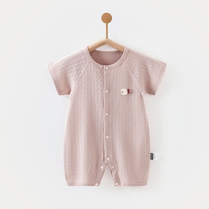 Baby Pure Cotton Textured Romper - Pink - 18-24M - image 5