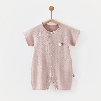 Baby Pure Cotton Textured Romper - Pink - 18-24M - image 5