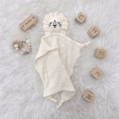 Personalized Baby Name Lion/Bear Security Blanket - Beige Lion - 30x30cm - image 15