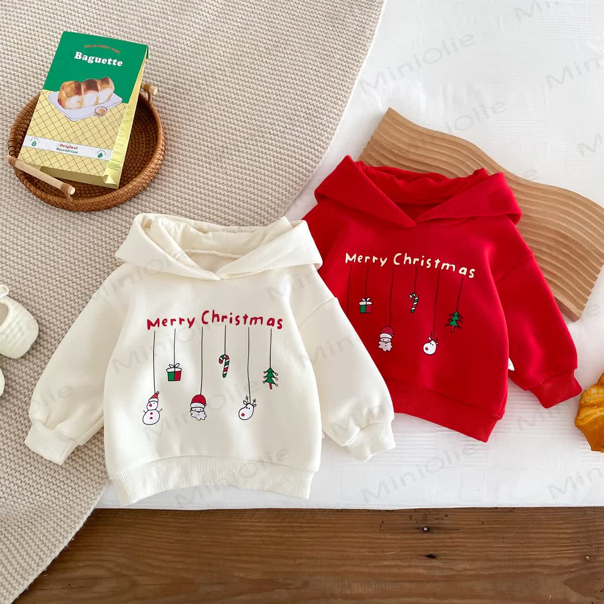 MERRY CHRISTMAS Baby Snowman Elk Santa Claus Hoodie - image 4