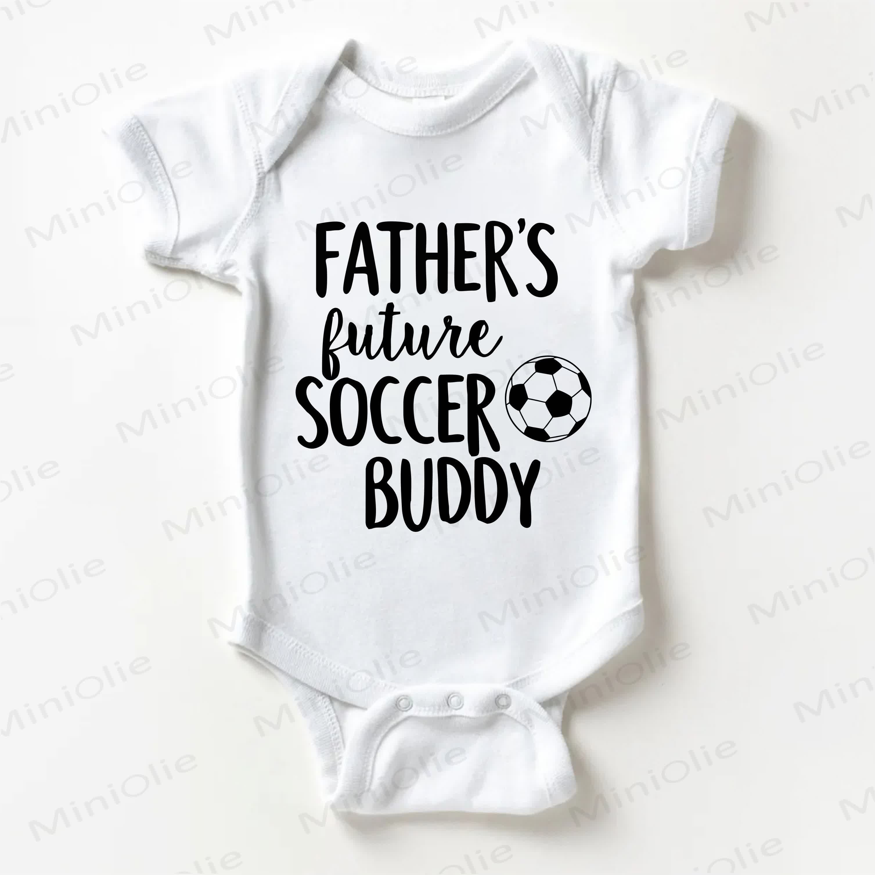 FATHER'S FUTURE SOCCER BUDDY Baby Football Print White Bodysuit - White - 18-24M - image 1