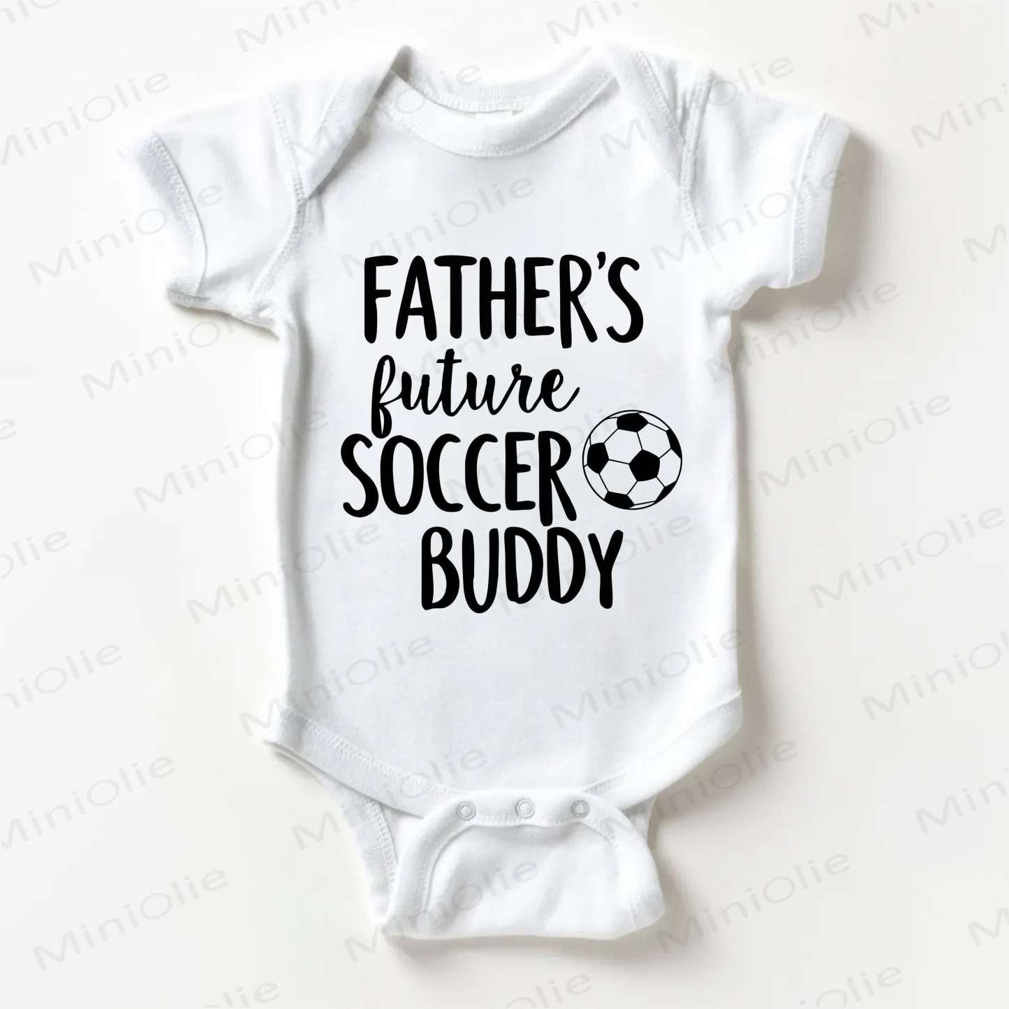 FATHER'S FUTURE SOCCER BUDDY Baby Football Print White Bodysuit - White - 18-24M - image 1