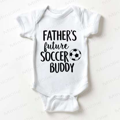 FATHER'S FUTURE SOCCER BUDDY Baby Football Print White Bodysuit - White - 18-24M - image 1