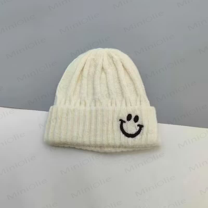 Baby Embroidered Smile Knitted Beanie - White - 3-24M - image 18