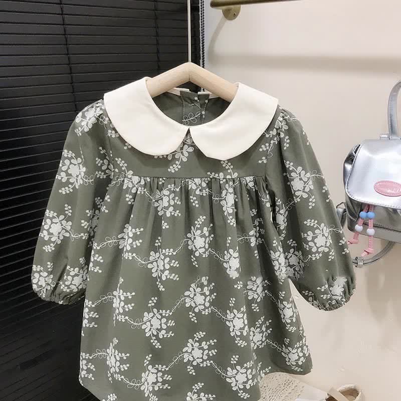Toddler Vintage Flower Pastoral Style Dress - image 3