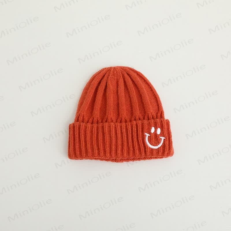 Baby Embroidered Smile Knitted Beanie - Orange - 3-24M - image 10